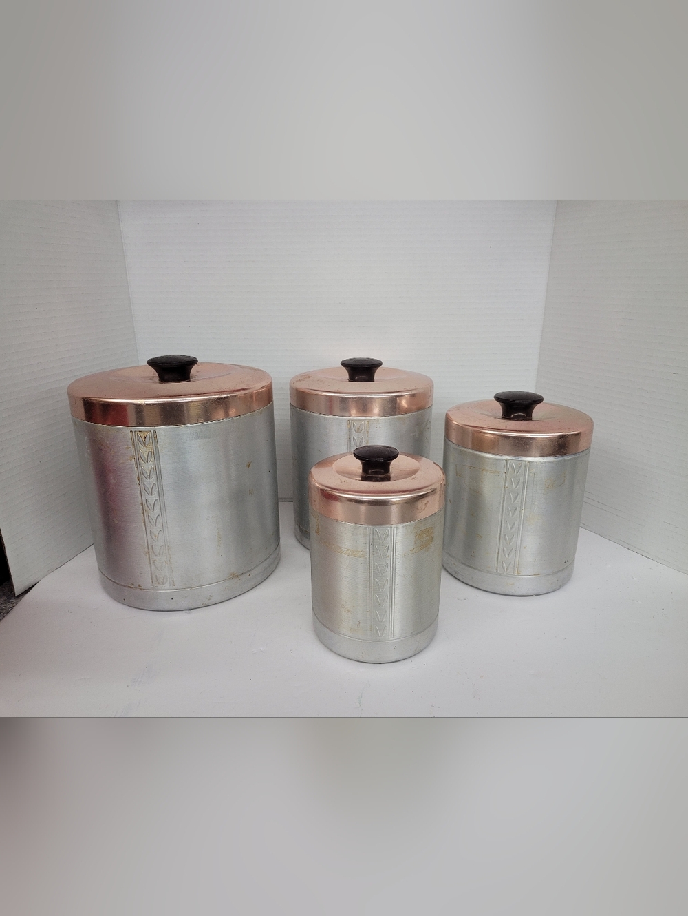 Essex Aluminum 8 Piece Canister Set Copper Lids